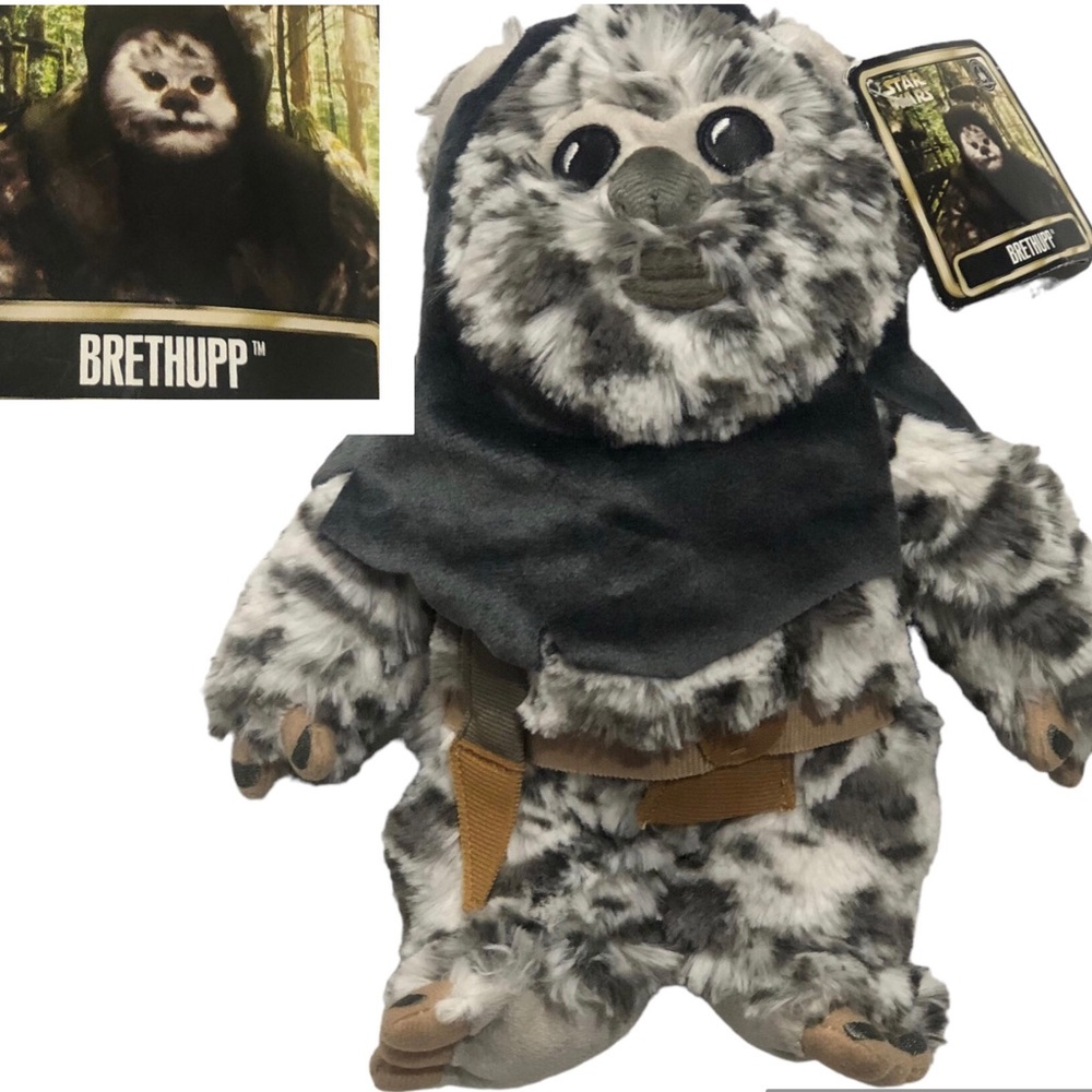 Disney Parks Brethupp Ewok Plush Star Wars 9" Exclusive with Tags Fabric Eyes